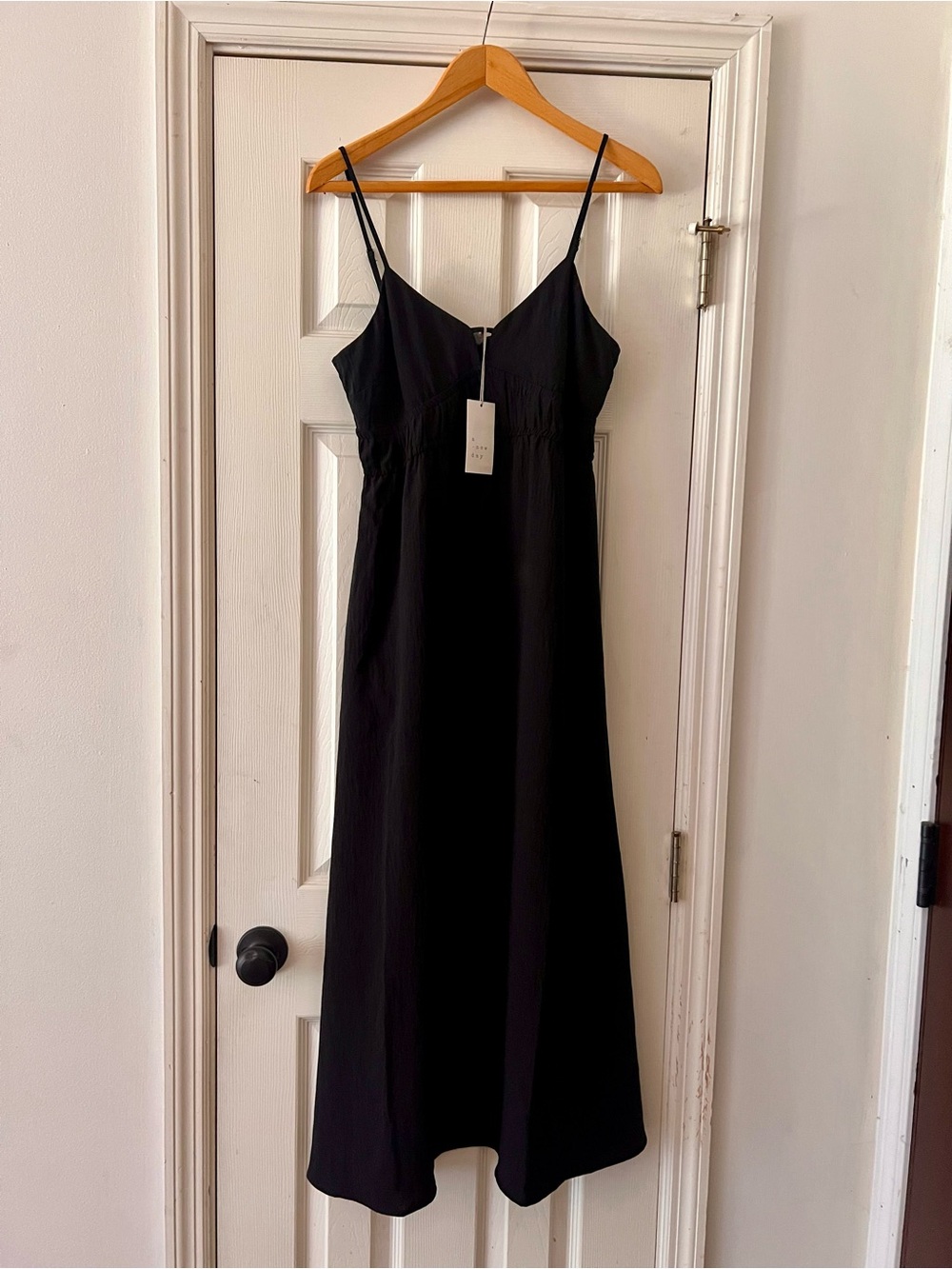 NWT A NEW DAY Black Slip Dress with Adjustable Spaghetti Straps